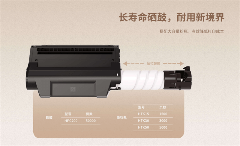 汉印激光打印机有更长寿命的硒鼓